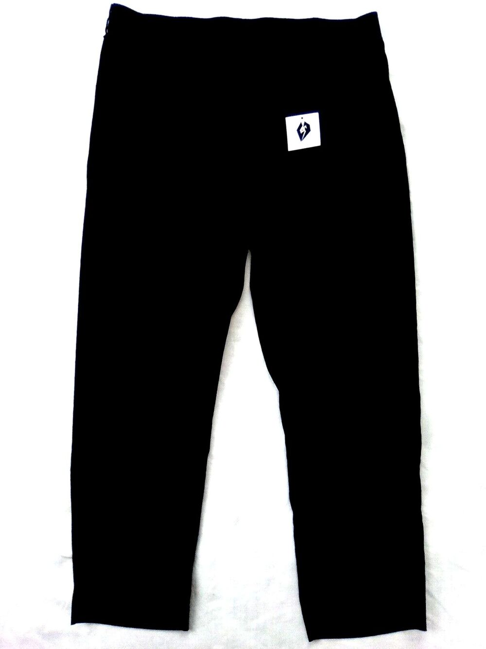 J Jill Women's Linen Blend Stretch Straight Leg Black Cropped Pants Size Large